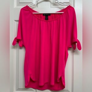 I.N.C. Women's Pink Cold-Shoulder Tie-Sleeve Blouse Top
